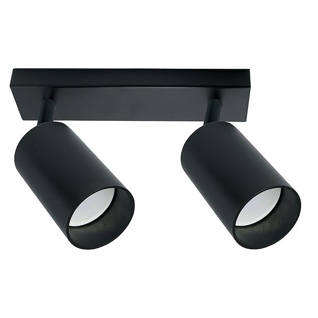 Светильник ДБО 2хGU10 без ламп наклонный черный фото 1