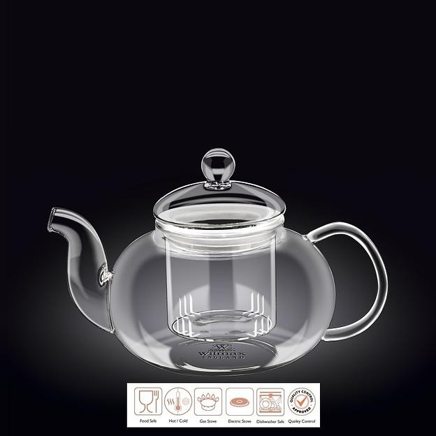 Чайник 1200 мл. заварочный, с колбой стекл. Термостекло Wilmax /1/18/ фото 1