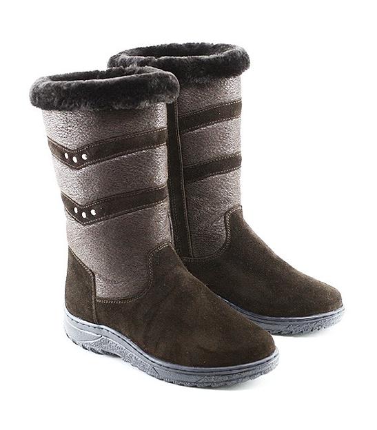 Сапоги женские 10-02, коричневые, с замком литая подошва фото 1