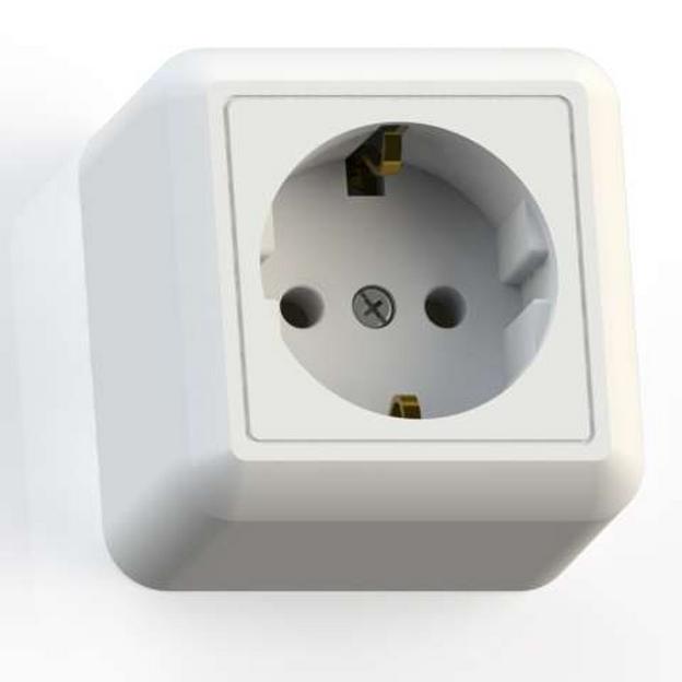 Розетка 1-м ОП Оптима РА16-376 16А IP20 с заземл. с монтаж. пластиной сл. кость Кунцево 8036 фото 1