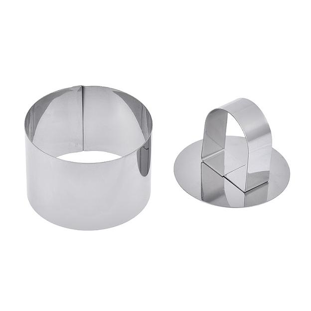 Форма кондитерская "Круг" d= 8 см. h=4 см. с прессом, нерж. /1/20/ фото 1