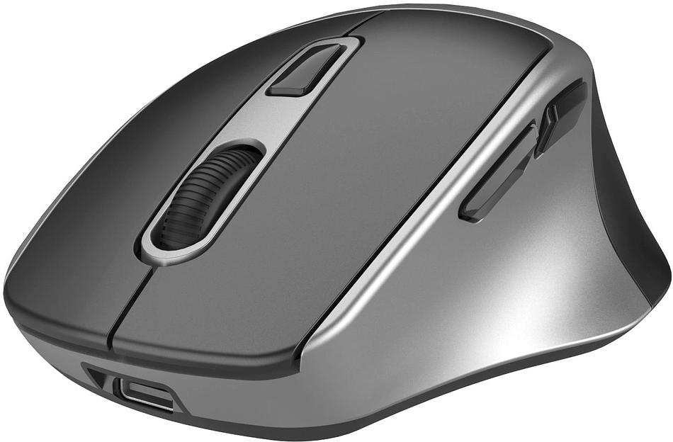 Мышь Оклик 516MW черный/серебристый оптическая (1600dpi) silent беспроводная BT/Radio USB для ноутбука (6but) фото 6