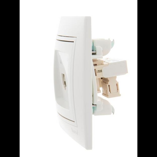 Розетка компьютерная + телефонная 2-м СП Mira RJ45 + RJ11 бел./бел. LEZARD 701-0202-143 фото 3