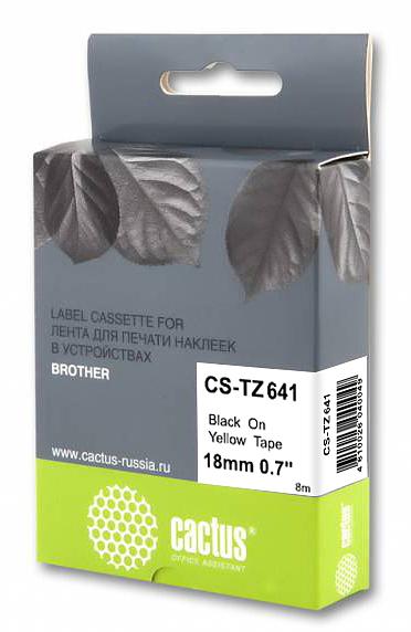 Картридж ленточный Cactus CS-TZ641 TZe-641 черный для Brother 1010/1280/1280VP/2700VP фото 1
