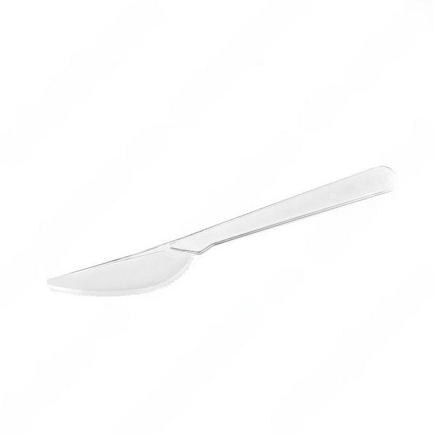 Одноразовый нож пластиковый прозрачный 18 см премиум 50 шт фото 1