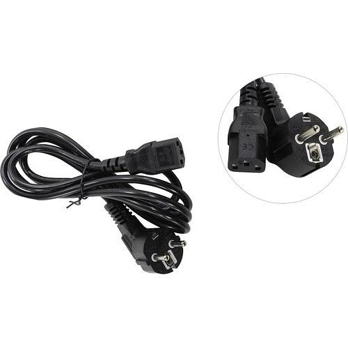 Exegate EP280660RUS Кабель питания ExeGate Power PC-1,8P (Евровилка угловая Schuko->С13) VDE-250V-3*0.75mm2, медь, черный, 1.8м. фото 1