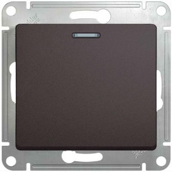 Systeme electric GSL001313 GLOSSA 1-клавишный ВЫКЛЮЧАТЕЛЬ с подсветкой,сх.1а,10AX, механизм, ГРАФИТ фото 1