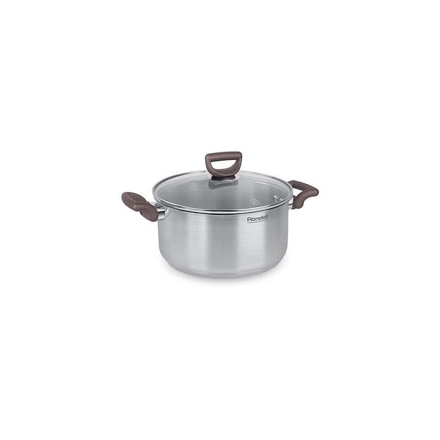 Кастрюля 4.8л Rondell Fest RDS-1323, нержавеющая сталь, с крышкой фото 1