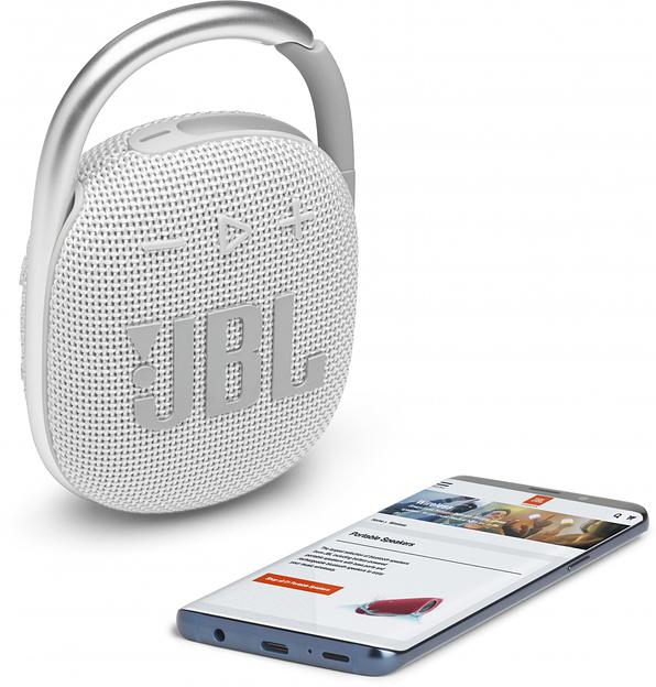 Колонка порт. JBL Clip 4 белый 5W 1.0 BT 15м 500mAh (JBLCLIP4WHT) фото 8
