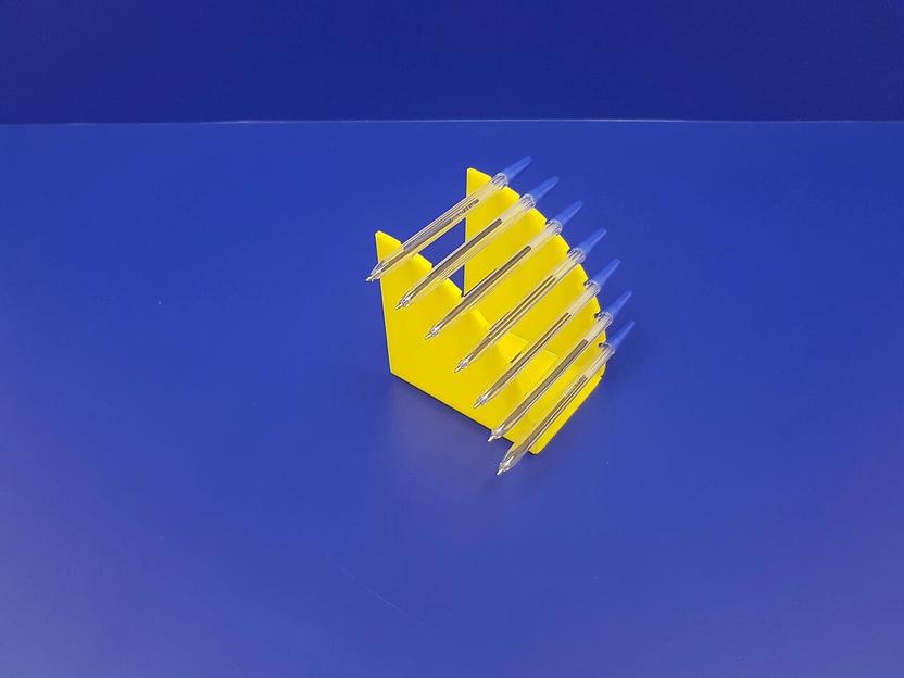 Подставка для ручек карандашей кистей 7 секции (размещение по радиусу, желтая) фото 1