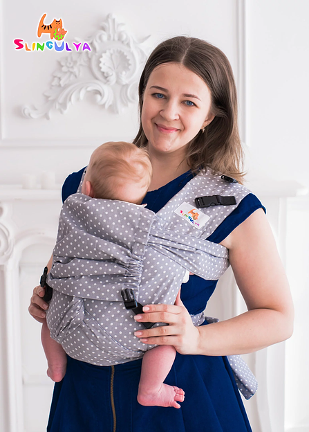 Май-слинг «Горох на сером» фото 1
