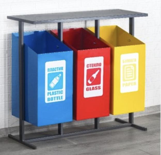 Урна 3-х секционная УМ-3 фото 1