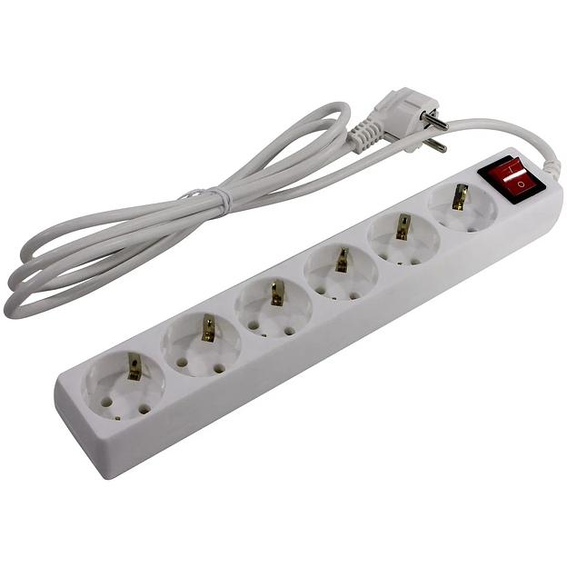 Exegate EX119392RUS Сетевой фильтр Exegate SP-6-3G (6 розеток, 3м, евровилка, серый) фото 1