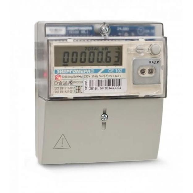 Счетчик «Энергомера» CE 102 R5.1 145 J 1-фазный DIN ЖКИ 2 тарифа ОПТ фото 1