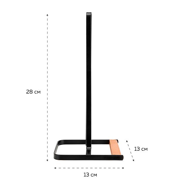 Держатель бумажных полотенец (130х130х280мм), черный матовый фото 1