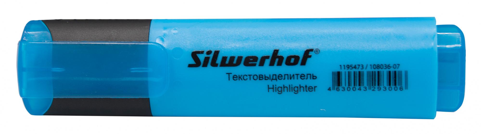Текстовыделитель Silwerhof Blaze 108036-07 скошенный пиш. наконечник 1-5мм голубой картон фото 2