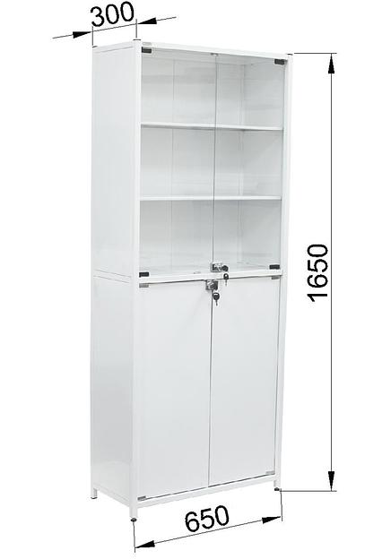 Шкаф металлический медицинский двухстворчатый «Эконом» Э-114-ШКЭ фото 2