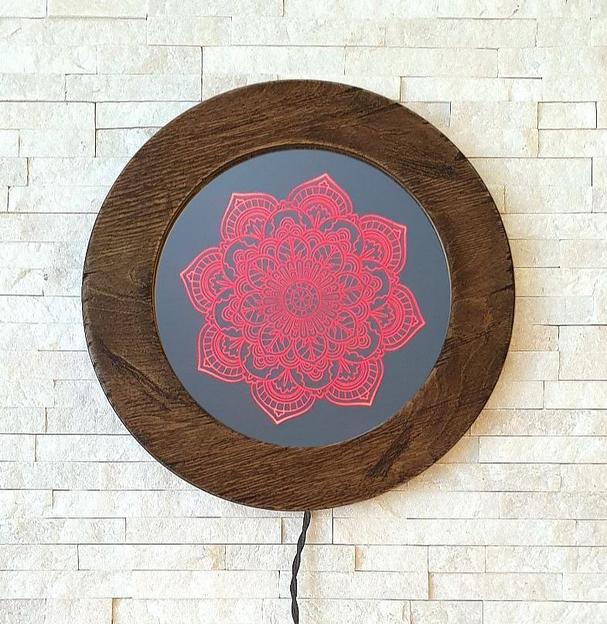 Зеркало с гравировкой и подсветкой Мандала фото 1