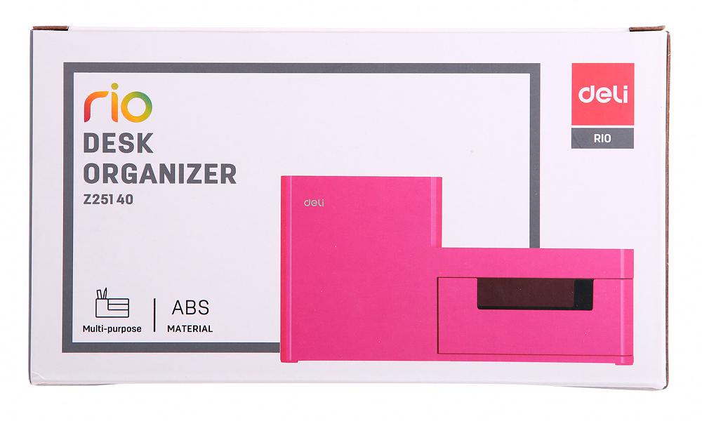 Органайзер настольный Deli EZ25140 Rio 4отд. 175x90x92мм розовый пластик фото 3