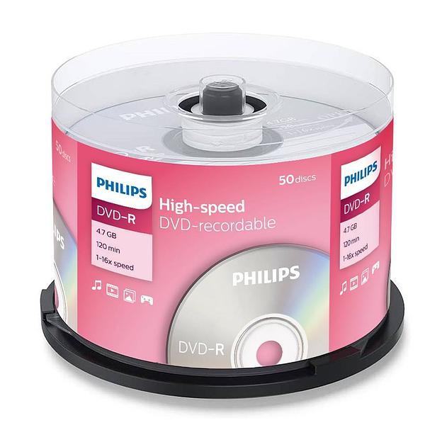 Диск DVD-R Philips 4.7 Gb, 16x, Bulk (50) фото 1