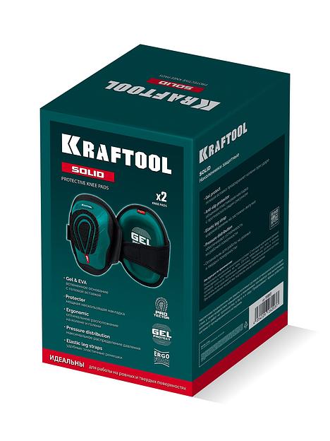KRAFTOOL SOLID гелевая вставка, объёмная противоскользящая накладка, наколенники защитные (11517) фото 7