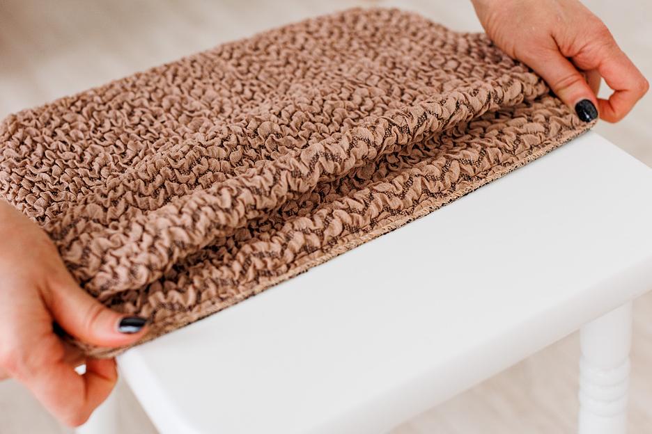 Чехол на табурет Чехлы&Пледы «Букле» какао (2 шт) ОПТ фото 5