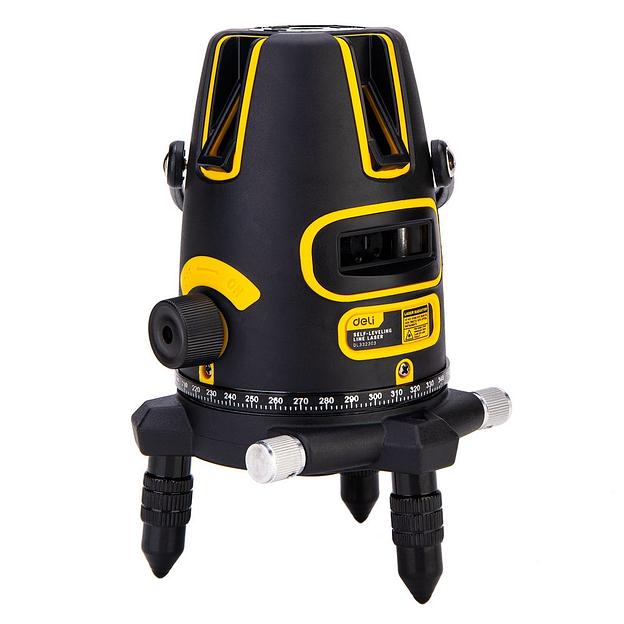Измерительный и разметочный инструмент Deli Лазерный уровень Deli DL332303 3 луча(зеленый цвет), точность +/-1,5мм/7м, угол самовыравнивания 3°, 1АКБ 3 А*ч+ЗУ, время работы до 6 часов, кейс фото 1