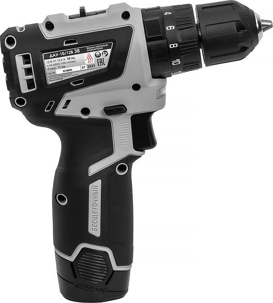 ИНТЕРСКОЛ ДАУ-10/12В 38 МиниМАКС бесщеточная аккум. дрель-шуруп [767.2.2.45] { Li-ion, кейс, 2 аккум., 2,5 Ач, ЗУ } фото 3
