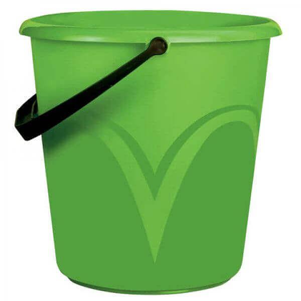 Ведро пластиковое 10 л, пищевое, с глянцевым узором, цвет зеленый, мерная шкала, ЛАЙМА, Россия (603893) фото 1