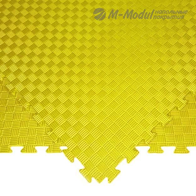 Мягкий модульный пол для детского игрового центра 100x100 см, толщина 1,5 см, Цвет Желтый, Толщина модуля 15 мм. фото 1