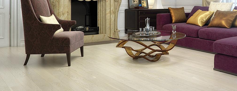 Паркетная доска Barlinek Дуб Snowflakes Piccolo, белая тонировка фото 2