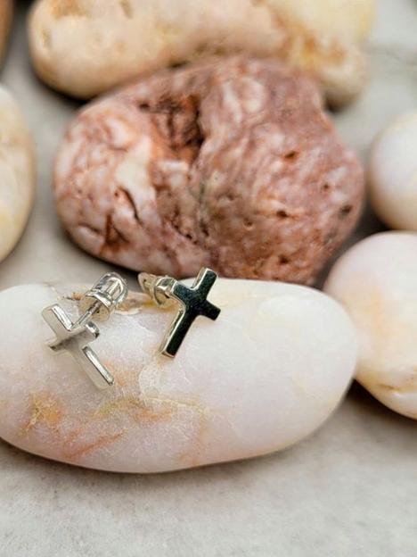 Ювелирные серебряные серьги крестик 925 фото 4