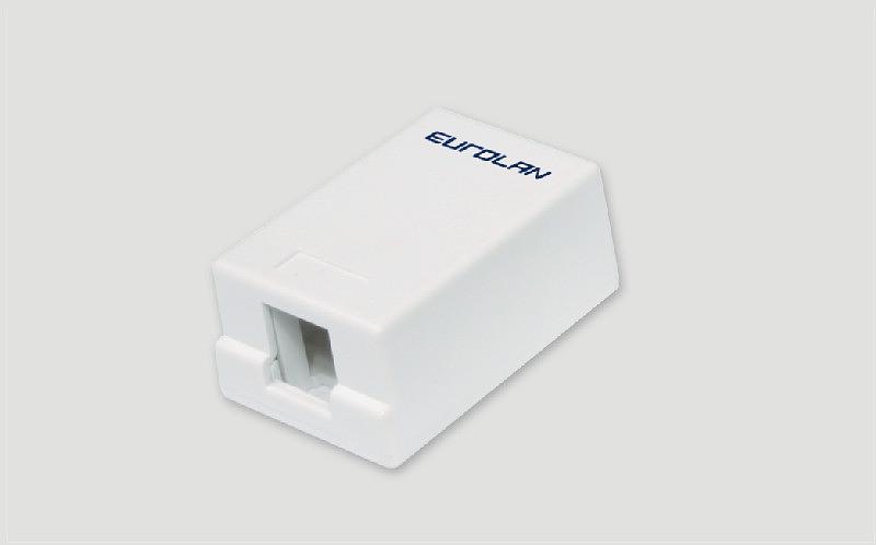 Eurolan Настенная коробка 2-портовая, под UTP модули Keystone, белая фото 1
