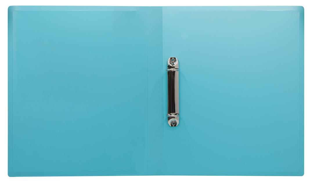 Папка на 2-х кольцах Бюрократ Pastel PAST0812/2RBLUE A4 пластик 0.5мм кор.32мм торц.карм с бум. встав голубой фото 4