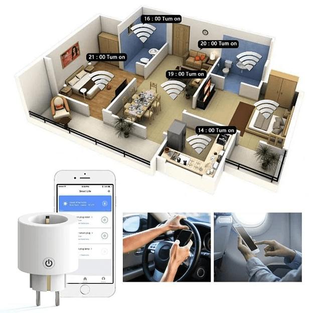 Розетка 1-пост. MOES Smart Socket WK-UEU16-M, Wi-Fi, 250 В, 16А, встраиваемая IP20, шторки + ЗК, белая фото 3