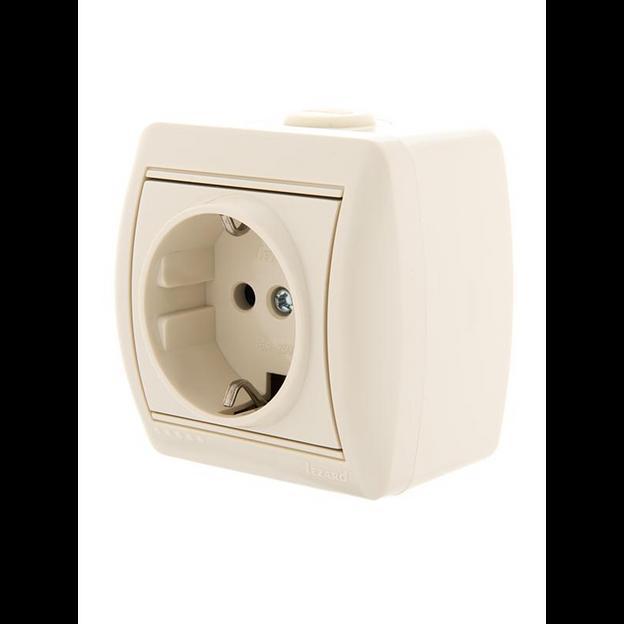 Розетка 1-м ОП Nata 16А IP20 с заземл. керамика крем. LEZARD 710-0300-122 фото 4