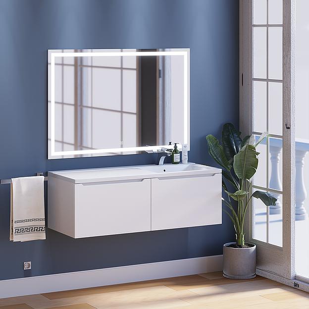 Тумба под раковину для ванной Uperwood Tanos 120 см, подвесная, правая, белый фото 2