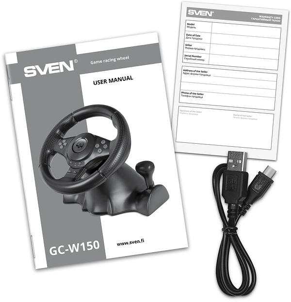Руль Sven GC-W150 16кноп. (с педалями) черный фото 5