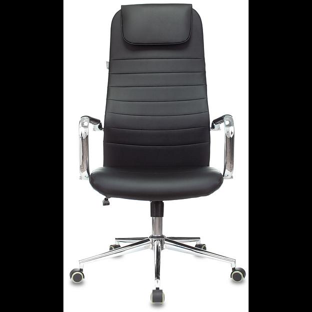 Кресло руководителя Бюрократ KB-9N/ECO черный эко.кожа с подголов. крестовина металл хром фото 3