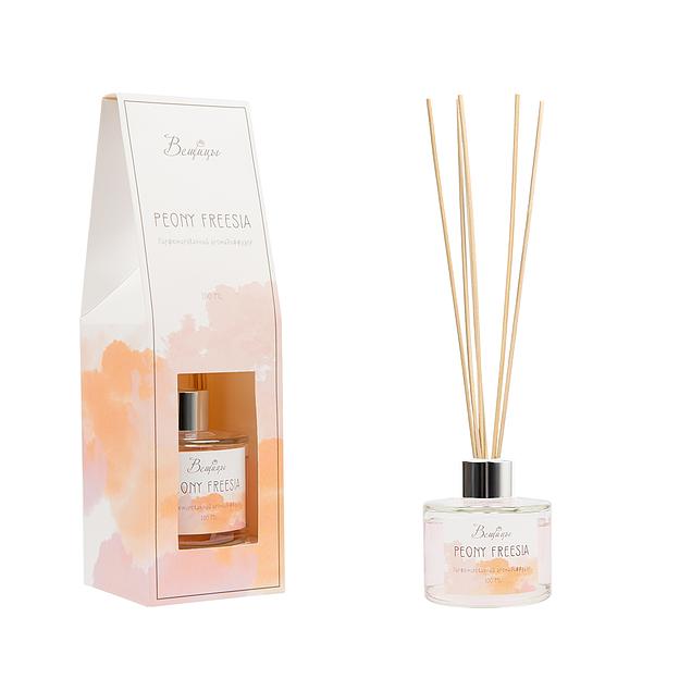 Парфюмированный аромадиффузор PEONY FREESIA, 100 мл., Д75 Ш75 В250 фото 1