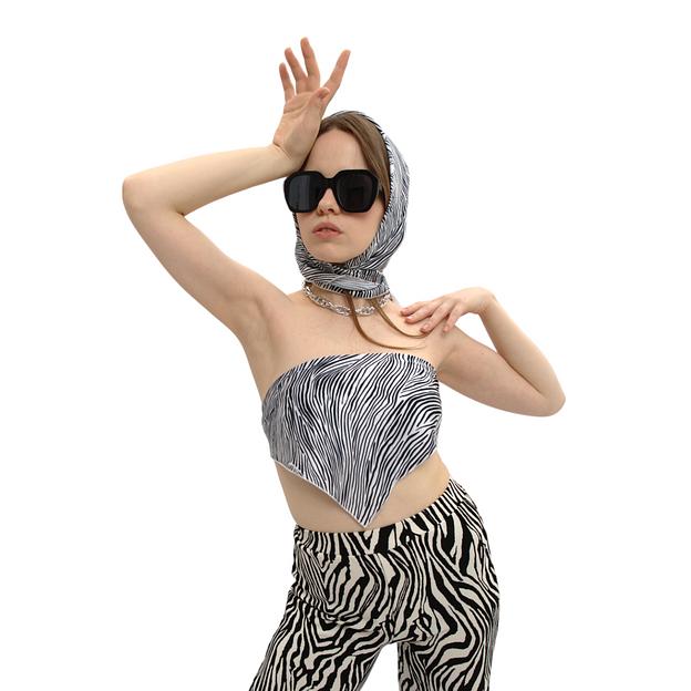 Женский платок «Волны» искусственный шёлк Армани 55×55 см фото 8