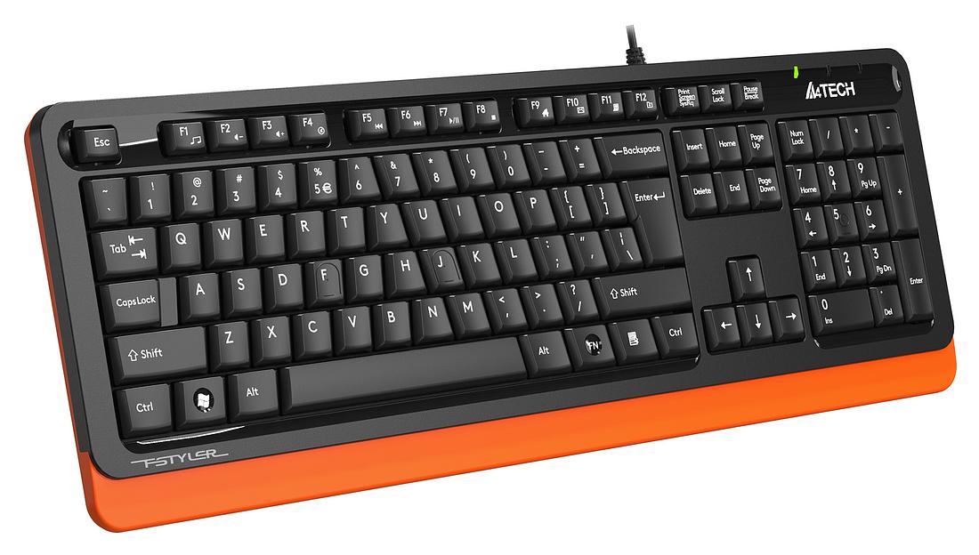 Клавиатура A4Tech Fstyler FKS10 черный/оранжевый USB фото 2