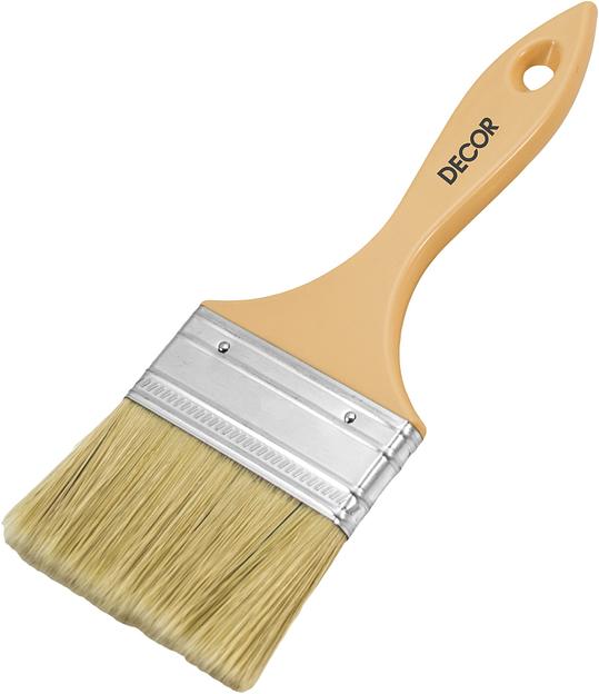 Кисть плоская DECOR "Среда" 40х12мм, смешанная щетина, пластиковая ручка (12/168) фото 1