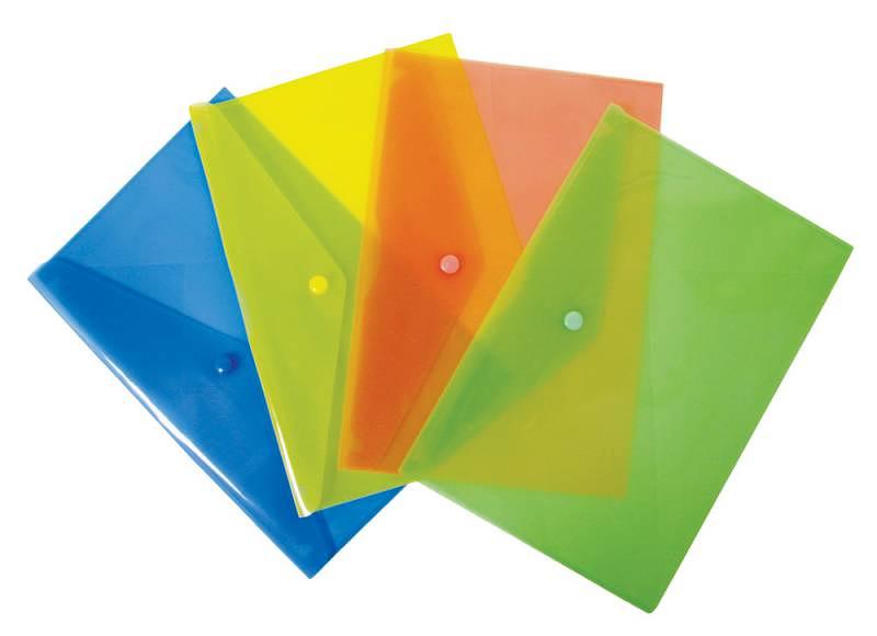 Конверт на кнопке Бюрократ -PK804A5RED A5 пластик 0.18мм красный фото 2