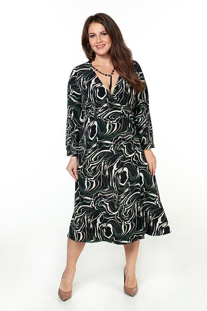 Платье женское  6045/02/Черный, зеленый  фото 2