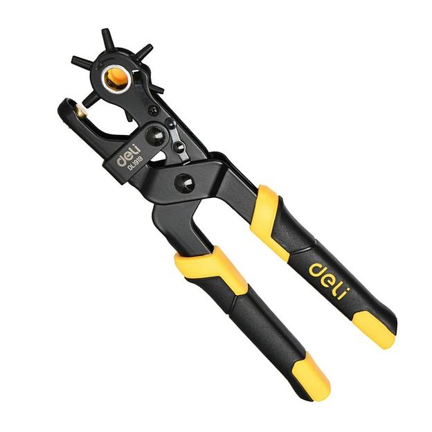 Просекатели Deli Револьверный дырокол для кожи 6-в-1 Deli DL1919 220мм, диаметр пуансона: 2, 2,5, 3, 3,5, 4, 4,5мм, сталь Cr-V фото 5