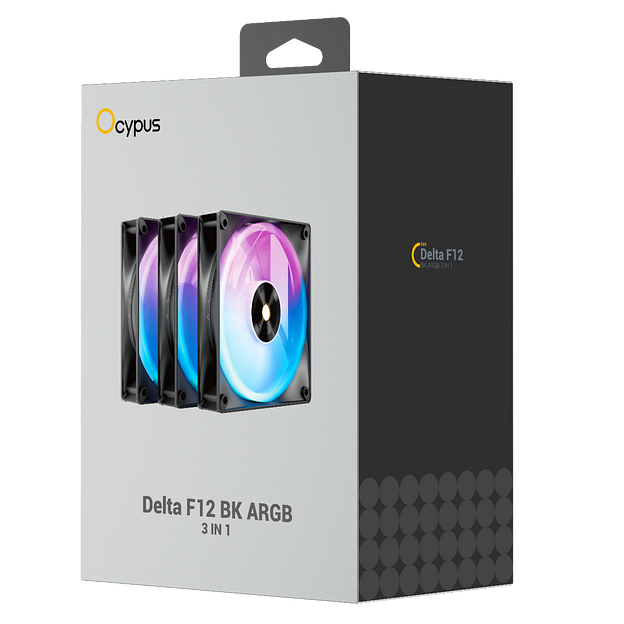Комплект вентиляторов для корпуса Ocypus Delta F12 ARGB 3 IN 1 BK (Delta-F12-BK3AM00X-GL) фото 4