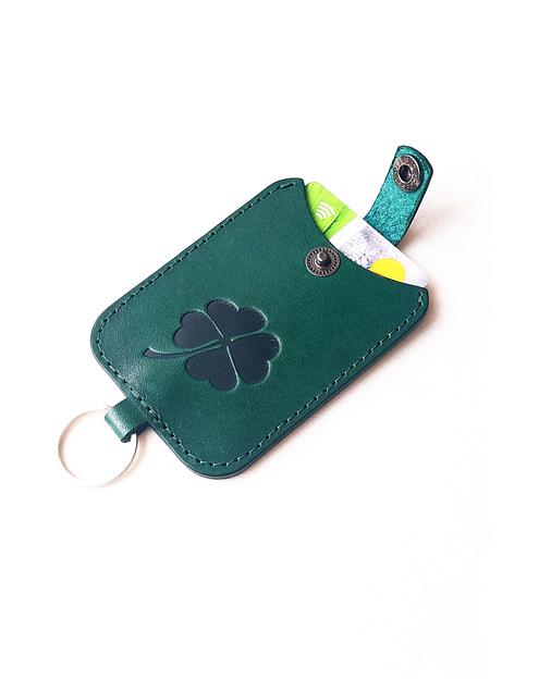 Визитница (Кардхолдер) из кожи на кольце Pattern «Slise» фото 2