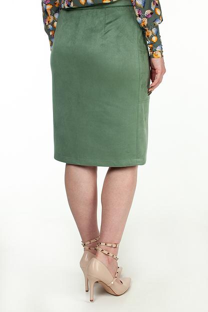 Юбка эко-замша  116/01/Оливковый  фото 4