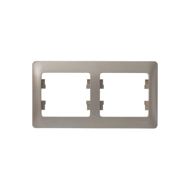 Systeme electric GSL000402 GLOSSA 2-постовая РАМКА, горизонтальная, ТИТАН фото 1